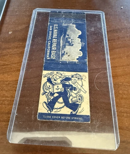 Military WW2 Match Book Flat US Naval Repair Base San Diego, California