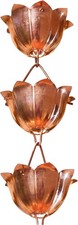 Monarch Rain Chains Pure Copper Lotus Cup Chain 8.5 Ft, 