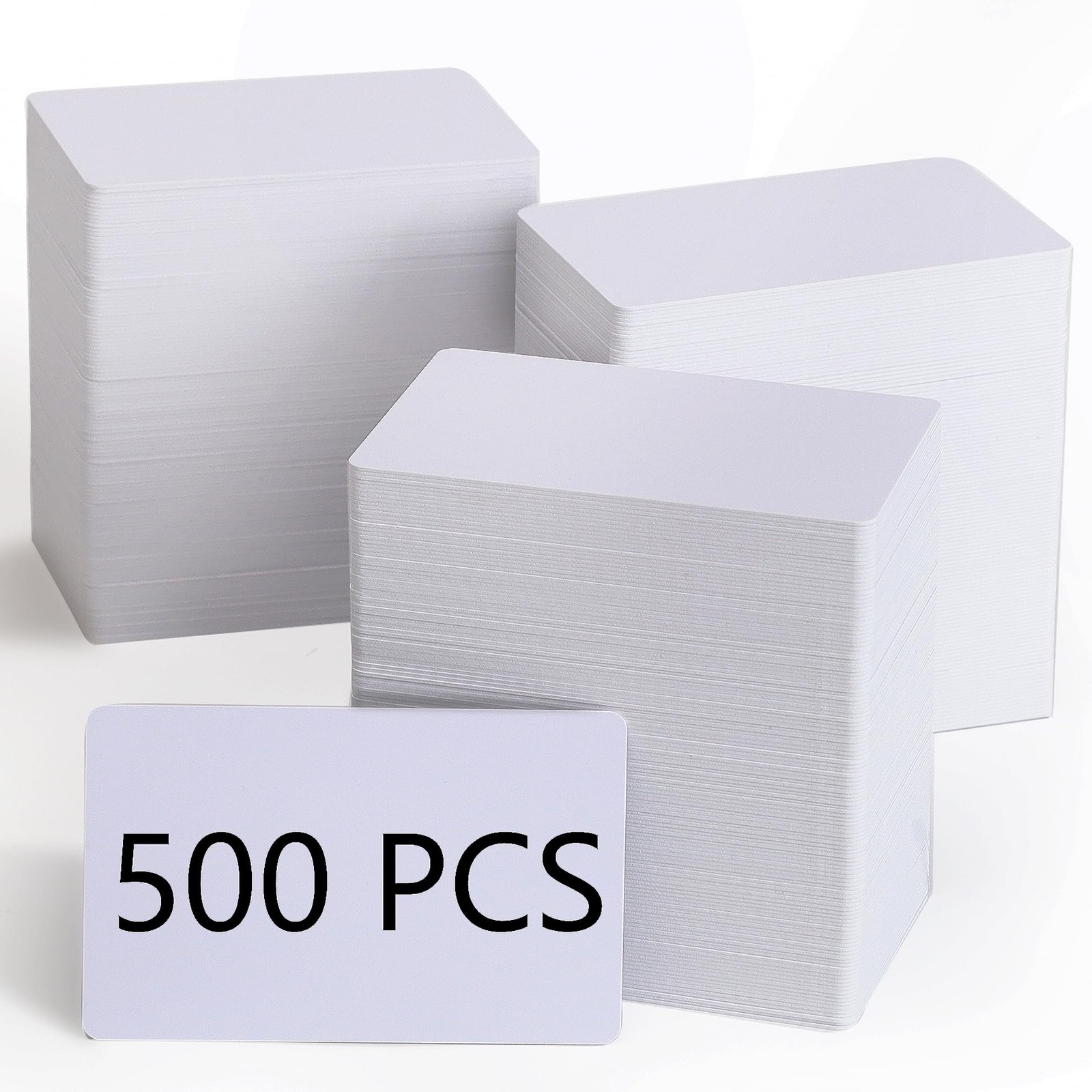 500 Pack Blank White PVC ID Cards - CR80 30 Mil Plastic Cards for Photo ID Ba...