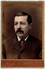 Cabinet Card Circa 1890s Leigh Handsome Man with Mustache Beaver Falls