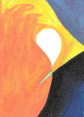 ACEO ATC CARD ''Prophecy 26'' REASOR Original Abstract Hand Made Painting 2.5x3.5