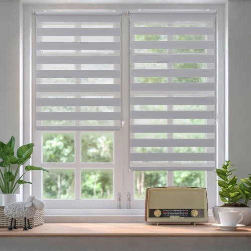 Doppelrollo Duo Rollo Klemmfix ohne Bohren blickdicht Fensterrollo Zebrarollo - Zdjęcie 39 z 77