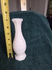 Vintage White Milk Glass Flower Bud Vase Sun Star Burst Design Octagon Base 1950