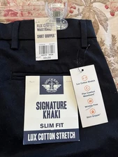 Dockers Signature Khaki Slim Fit Pants 32x30 Lux Cotton Stretch Black NWT