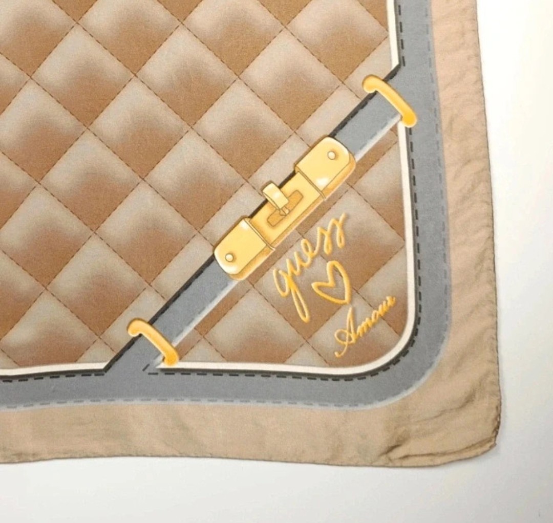 Foulard Guess Amour Vintage Seta Beige Matelassé Catene 80x80 image 10