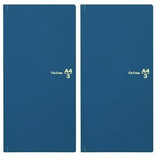 PLUS Memo Pad Notebook Ca.Crea A4 x 1/3 Premium Cloth Matte Navy 2 Books NO-605G