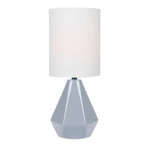 Lite Source Mini Table LAMP, Grey Ceramic/White Linen Shade, E27 A 60W LS-232... - Picture 4 of 4