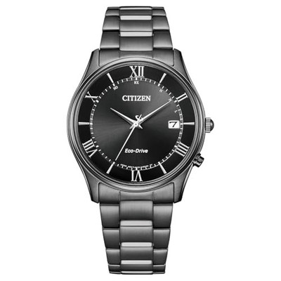 Citizen AS1064-53E Eco-Drive Funkuhr Schwarz Slim Nachtfarbe Neu