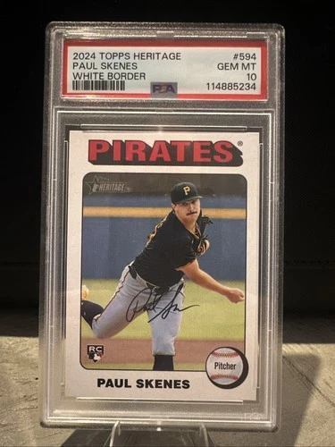2024 Topps Heritage Paul Skenes White Border Variation Psa 10  RC