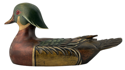 Tom Taber（トム・タバー:アメリカ彫刻家）カモの木彫デコイ Vintage Tom Taber Woodendare 1985 Signature Collection Signed Wood