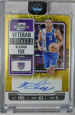 2023-24 Panini Contenders Optic De'Aaron Fox Gold Laser Auto 2/2 #VT-DEA