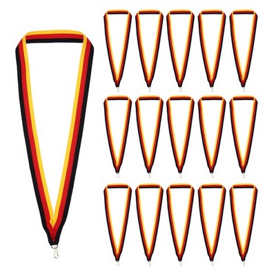 Nackenbänder Set 25, Riemen Medaille Polyester mit Clip, schwarz/rot/gelb