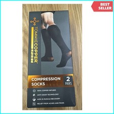 Tommie Copper Sport Compression Socks 2-Pack Anti Odor Knee High L-XL