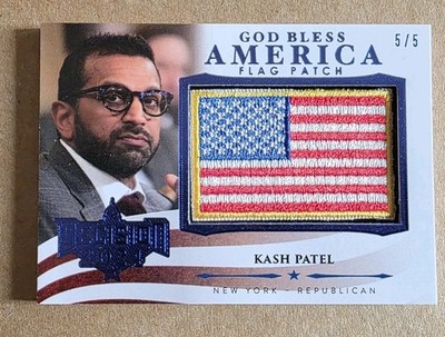 Decision 2024 Update Kash Patel #U11 Blue Foil GOD BLESS AMERICA FLAG # 5/5