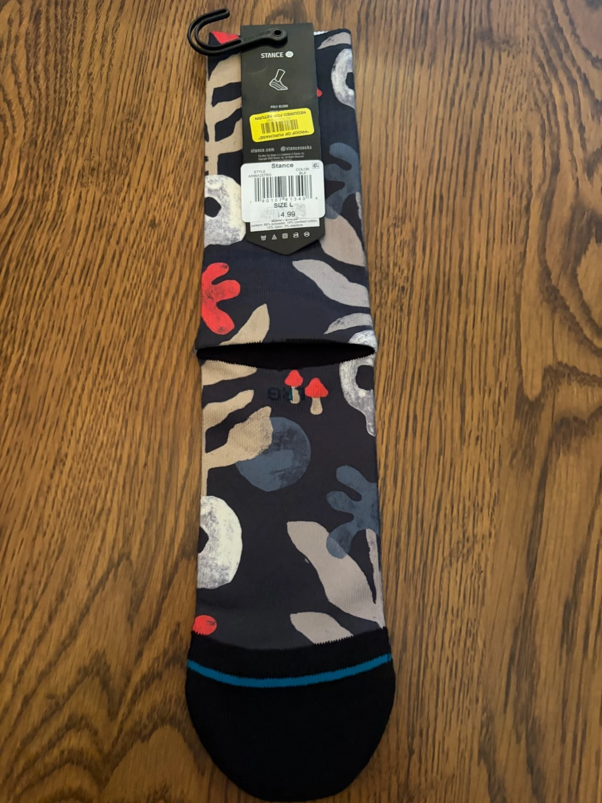 Stance Microbial String Men’s L Grey Crew Socks, Med Cushion