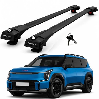 2X Roof Bars for Kia Ev9 Gt Line 2024 2026 Lockable Roof Rack Cross Bars Black