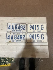 4 Ohio License Plates 1969