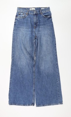 ZARA Damen blau High Rise Wide-Leg Jeans Größe 8