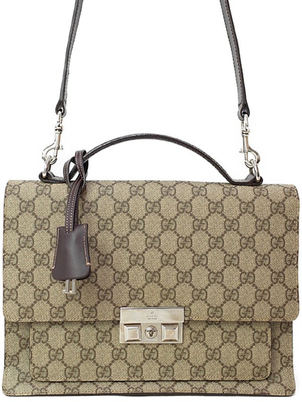 GUCCI GG Supreme Business Bag Bag Brown