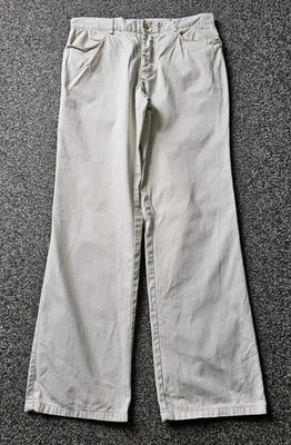 Mulberry Hose Herren 34R Beige Chino Straight Leg Logo Italy