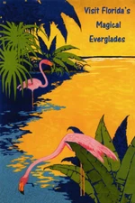 Florida Magical Everglades Flamingo Travel Vintage Poster Repro FREE SHIPPING