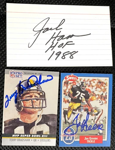 Pittsburgh Steelers Super Bowl Champs & Football HOF - Autographed Card Set