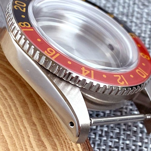 Tandorio 38mm Glass Material Red Black Bezel Watch Case For NH35 NH36 Movement - Picture 5 of 11