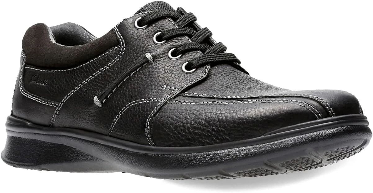 CLARKS Scarpe Oxford Cotrell Walk Oxford nuove con scatola nere oleose taglia 9