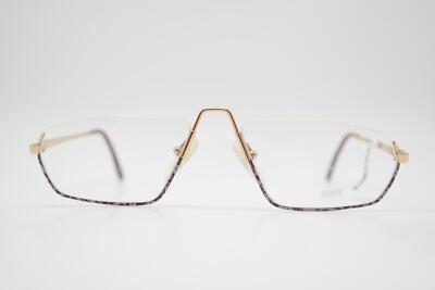 Vintage Brille UVEX 5003 Violett Silber Gold Halbrand Brillengestell eyeglasses