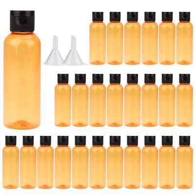 22Pack Plastic Amber Bottles 3oz With Flip Caps Small Cosmetic Travel Bottles