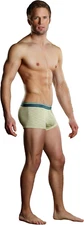 Male Power Heather Stripe Lo Rise Enhancer Short (Medium, Yellow/Grey)