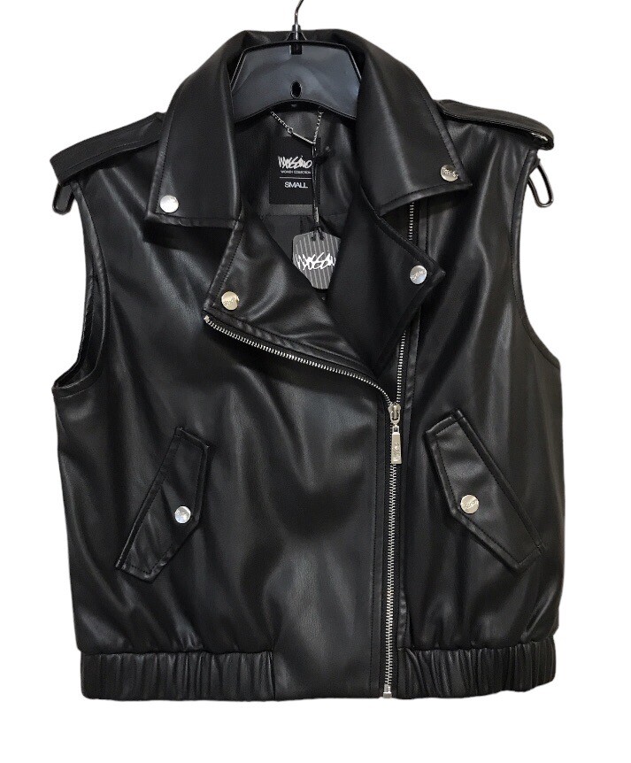 レディース　モッシモ　ジャケット Mossimo Jacket Womens Moto Jacket Cropped Biker Black Faux