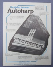 original 1990s OSCAR SCHMIDT Autoharp folder - shows  describes 8 models