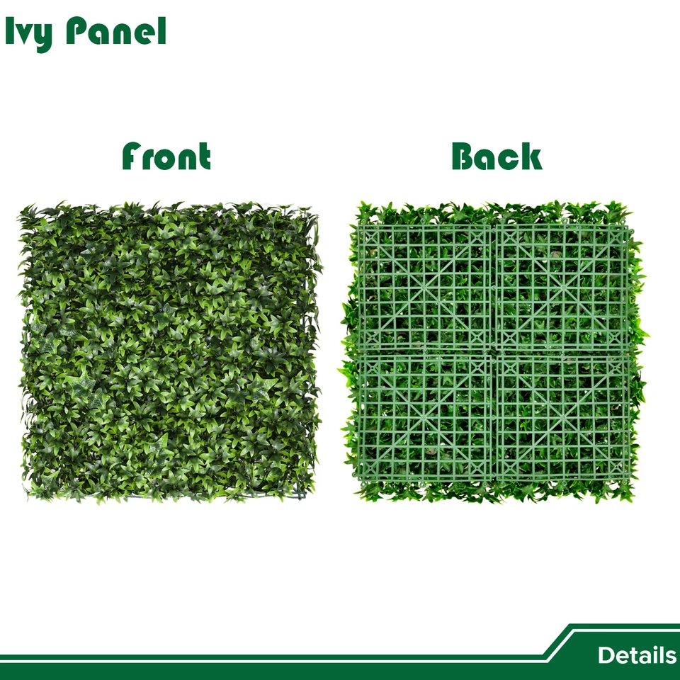 Alfombrillas de hojas de hiedra sintética artificial de 20" verde hogar festival pared seto decoración panel Foto 2 de 4