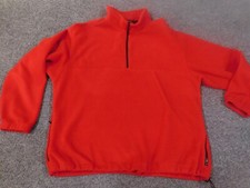 vintage eddie bauer sweater mens xl Ebtek Fleece Red 1/4 zip pullover
