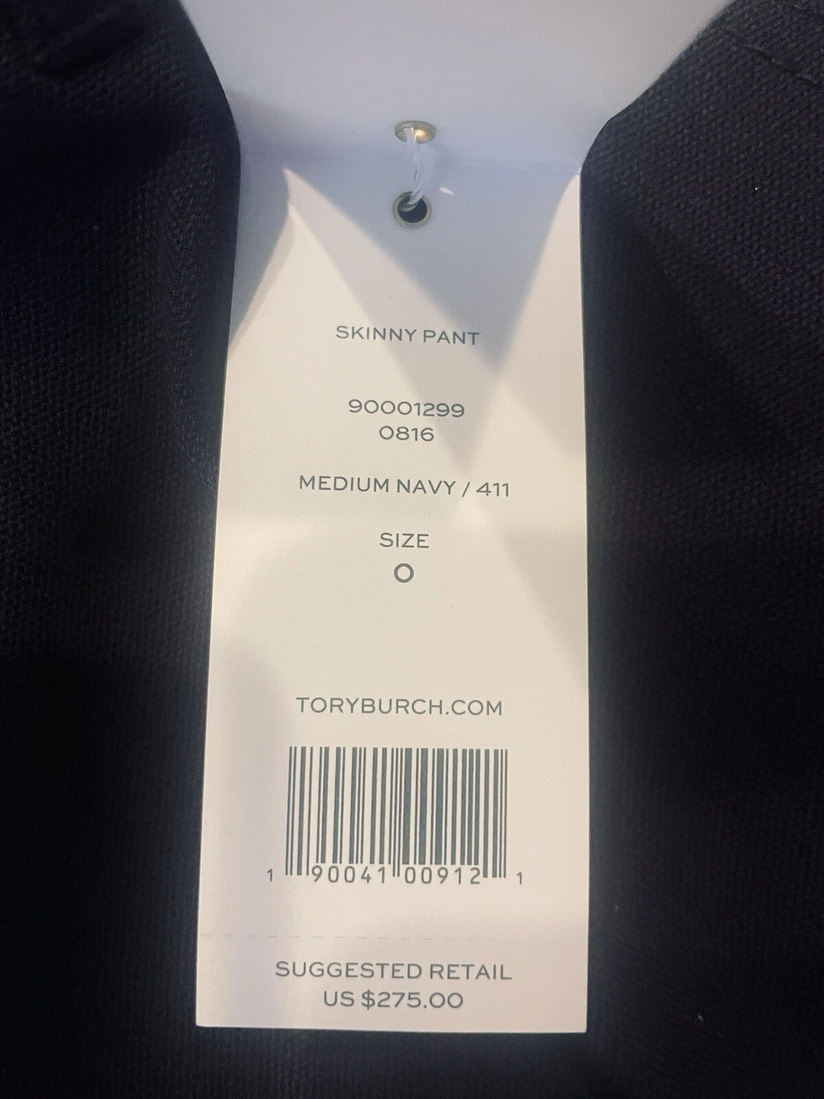 Pantaloni nuovi con etichette Tory Burch misto lana magra $275 blu navy taglia 0