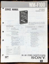 Sony WM-F100 Radio Cassette Service Manual Original 