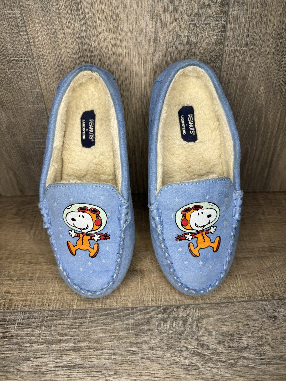 APL Mocassino Lands End PEANUTS YOUTH taglia 3M Snoopy Woodstock Space