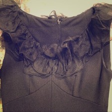 Black Ruffled Little Black Women's Ruffle Kneck Dress Size S