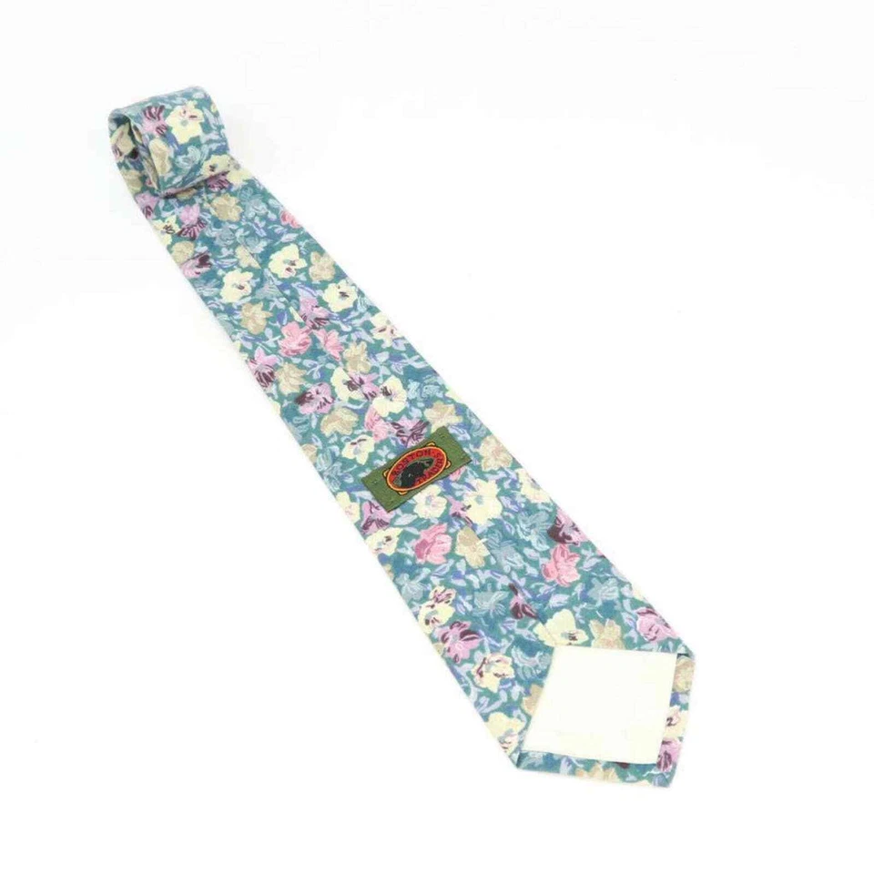 Corbata para hombre Boston Traders azul blanco floral 100 % algodón 56,5 x 4 Foto 2 de 4