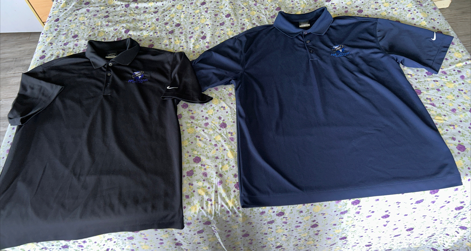 2 Employee Uniform Polo Work Shirt Black Mens Sz MN… Gem