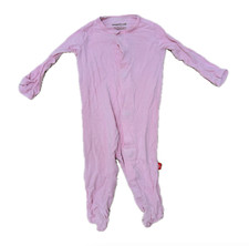 Magnetic Me One Piece Footed Pajamas 0-3 Month Pink Baby Girl Mitten Cuff Modal