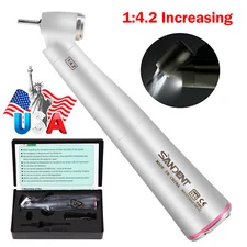 Dental 1:4.2 Increasing Handpiece 45 Degree Electric Contra Angle Fiber Optic US