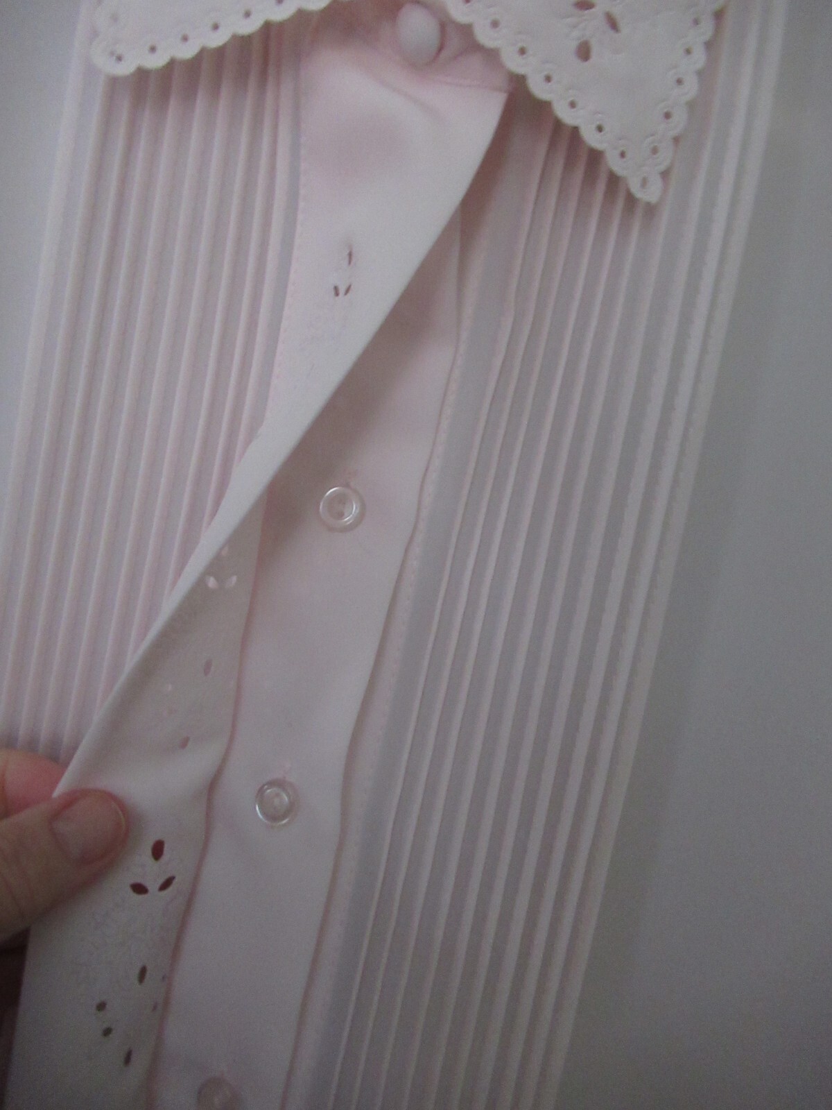 SAINT LAURENT Camicetta YVES ST CLAIR donna 8 rosa pallido SS poliestere setoso USATA POCHISSIMO r