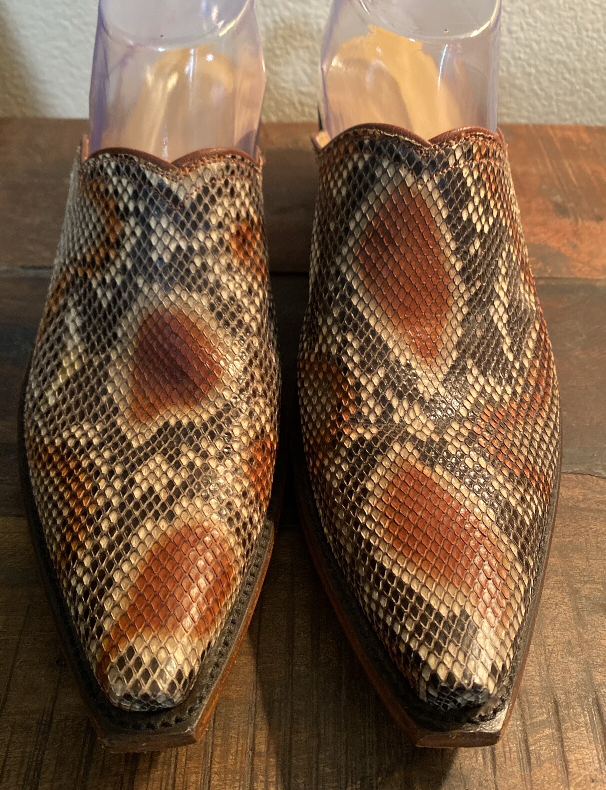 BACK AT THE RANCH PYTHON SNAKE WOMENS MULE HAND M… - image 1