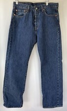 Levis 501 Original Fit Jeans Straight Leg Button Fly 100 Cotton Blue 32 X 30