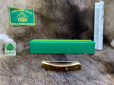 1987 Puma 765 Setter Knife With Jacaranda Handles Green / Yellow