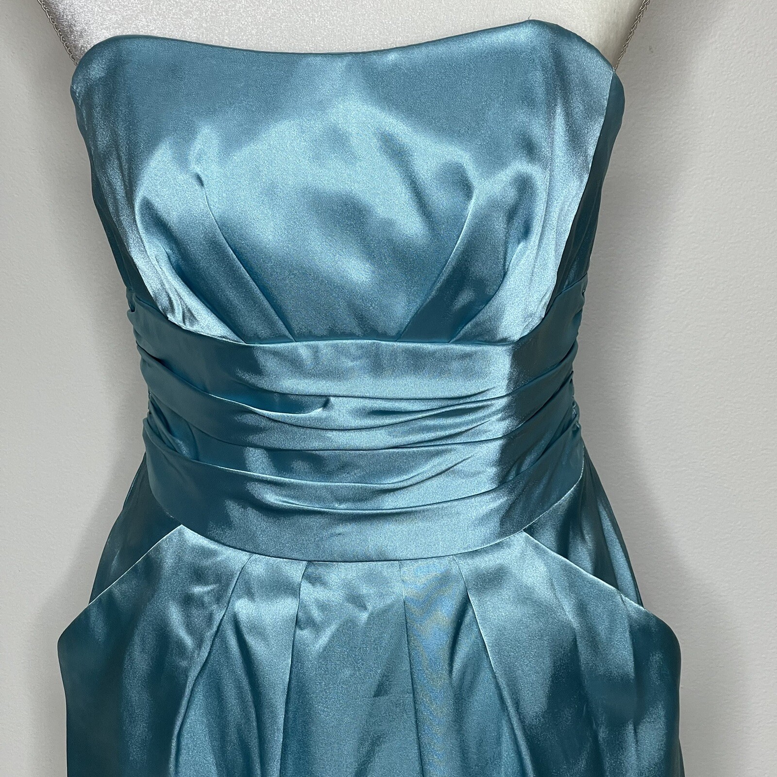 David’s Bridal Short Charmeuse Dress Waist Pocket Choice