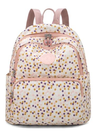 Mini Nylon Backpack Purse for Women in FF-Pink