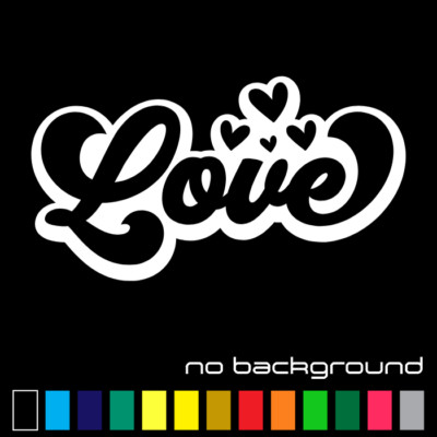 Love Sticker Vinyl Decal - Valentines Heart Loving Sign Bumper Wall Car ...